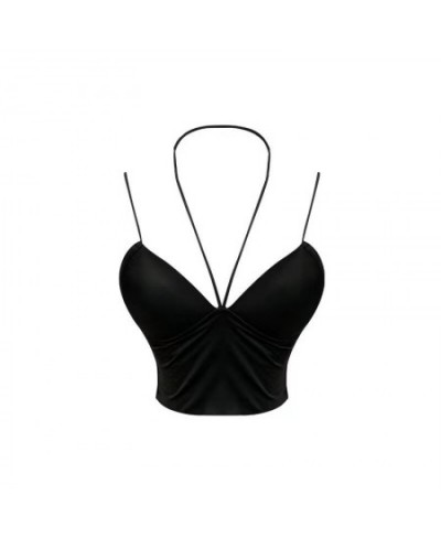 Beauty Back Ice Silk Halter Cropped Tube Top Streetwear Female Camis Padded Bralette Underwear Sleeveless Full Cup Bra Tank $...