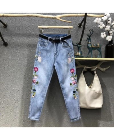 Jeans Women 2022 New Autumn Embroidered Jeans Fashion Loose High Waist Casual Female Harem Pants Lady Ankle-Length Jeans Pant...