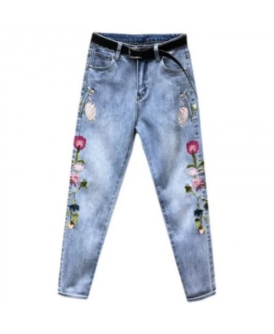 Jeans Women 2022 New Autumn Embroidered Jeans Fashion Loose High Waist Casual Female Harem Pants Lady Ankle-Length Jeans Pant...