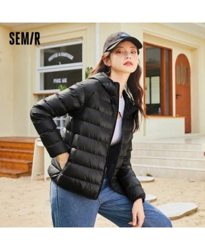 Down Jacket Women Light And Thin Hooded Windproof Winter New Black Technology Waterproof Solid Jacket Fashion $62.63 - Jacket...