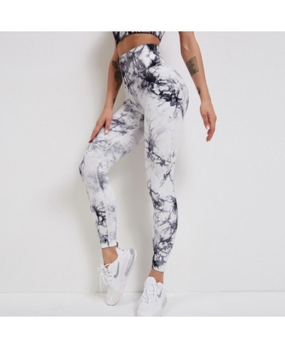 Tie Dye Leggings Seamless Women Fitness Leggings Push Up Booty Lifting Workout Pants Gym Running Legging $29.54 - Bottoms