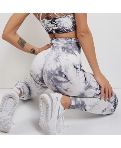 Tie Dye Leggings Seamless Women Fitness Leggings Push Up Booty Lifting Workout Pants Gym Running Legging $29.54 - Bottoms