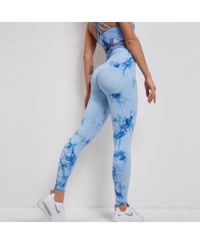 Tie Dye Leggings Seamless Women Fitness Leggings Push Up Booty Lifting Workout Pants Gym Running Legging $29.54 - Bottoms