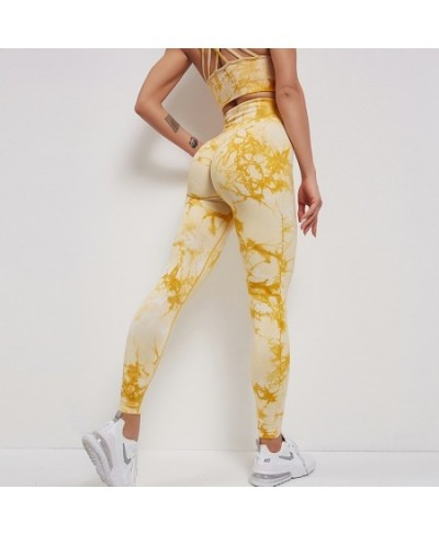 Tie Dye Leggings Seamless Women Fitness Leggings Push Up Booty Lifting Workout Pants Gym Running Legging $29.54 - Bottoms