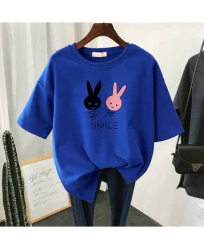 Plus Size T Shirt 100% Cotton L-6XL Tshirt Short Sleeve Women Top Summer Cartoon Print Casual O Neck Oversized T Shirts $41.9...