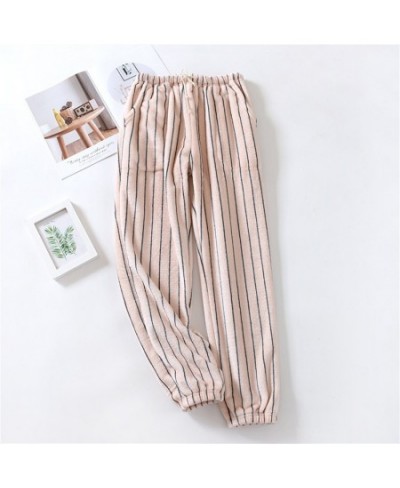 Sleepwear Women Pajama Pants Winter Flannel Thick Warm Home Pyjama Sleep Pants Striped Cozy Couple Night Pants Trousers Loung...