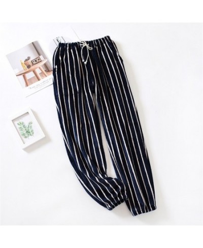 Sleepwear Women Pajama Pants Winter Flannel Thick Warm Home Pyjama Sleep Pants Striped Cozy Couple Night Pants Trousers Loung...