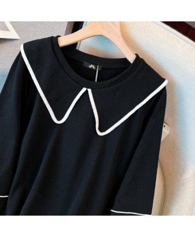 150Kg Plus Size Women's Bust 153 Spring Autumn New Loose Doll Collar Temperament Dress Black Coffee 5XL 6XL 7XL 8XL 9XL $83.3...