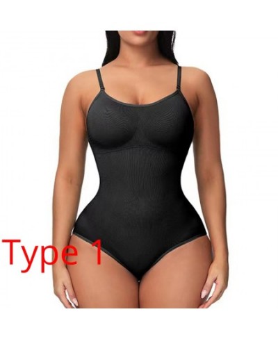 V Neck Spaghetti Strap Bodysuits Compression Body Suits Open Crotch Shapewear Slimming Body Shaper Smooth Out Bodysuit $20.78...