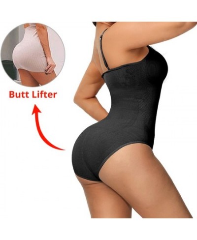 V Neck Spaghetti Strap Bodysuits Compression Body Suits Open Crotch Shapewear Slimming Body Shaper Smooth Out Bodysuit $20.78...