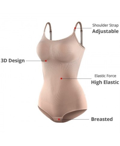 V Neck Spaghetti Strap Bodysuits Compression Body Suits Open Crotch Shapewear Slimming Body Shaper Smooth Out Bodysuit $20.78...