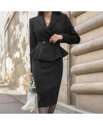 Professional Women Skirt Suits 2 Pieces Business Formal Party Dress Slim Fitted Jacket Regular Style Elegant Lady Wear $68.61...