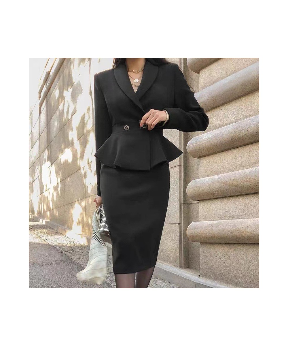 Professional Women Skirt Suits 2 Pieces Business Formal Party Dress Slim Fitted Jacket Regular Style Elegant Lady Wear $68.61...