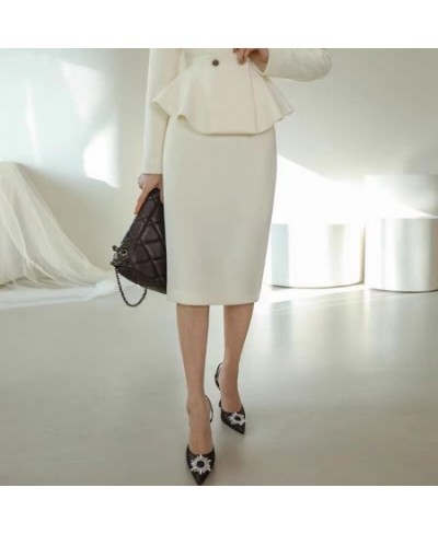 Professional Women Skirt Suits 2 Pieces Business Formal Party Dress Slim Fitted Jacket Regular Style Elegant Lady Wear $68.61...