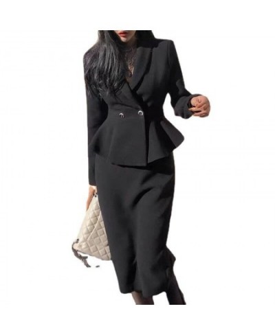 Professional Women Skirt Suits 2 Pieces Business Formal Party Dress Slim Fitted Jacket Regular Style Elegant Lady Wear $68.61...