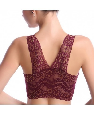 Top Women's Lace Bras Underwear Sexy and Comfortable No Steel Rings Fixed Cups Gathered Bra Thin Section Plus Size M-4XL $19....