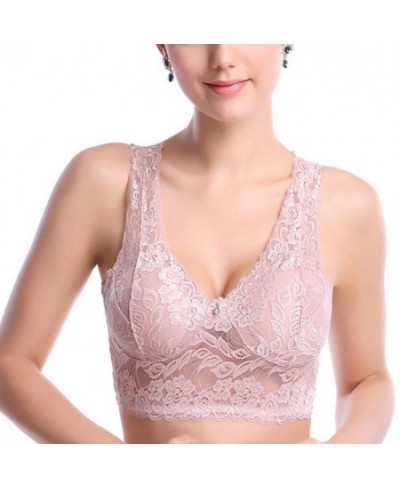 Top Women's Lace Bras Underwear Sexy and Comfortable No Steel Rings Fixed Cups Gathered Bra Thin Section Plus Size M-4XL $19....