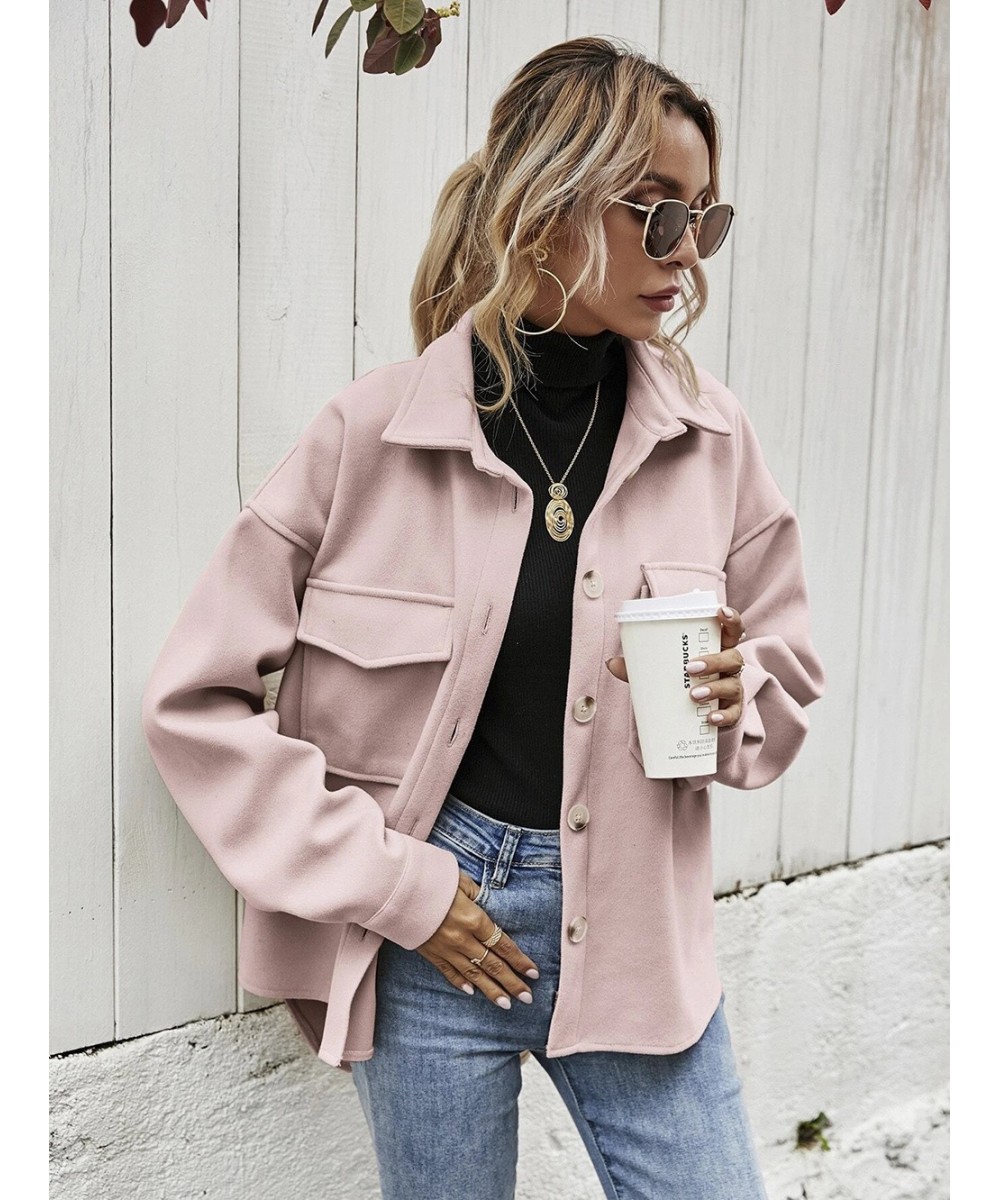 Women's Long-sleeved Fashion Women's Clothing 2023 Fall/winter New Style Lapel Single-breasted Thick Woolen Loose Casual Jack...