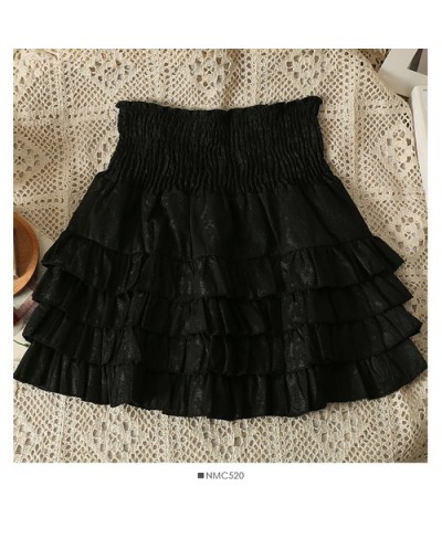 sweet skirt women 2023 summer solid ruffles a line empire mini cake skirts slim korean outwear fashion chic wild clothing $32...