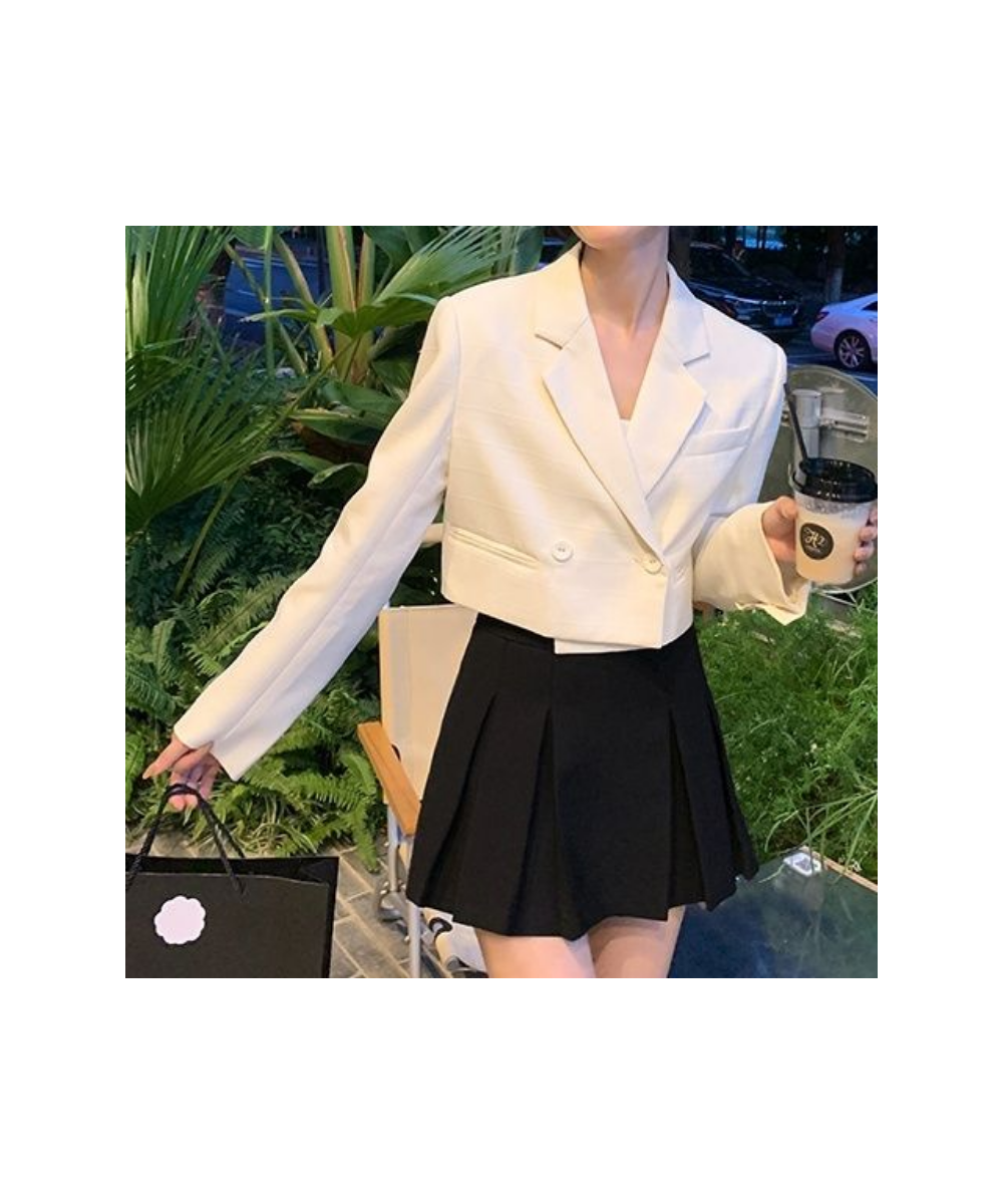 Black Long-sleeved Suit Blazers Women's 2023 New Design Temperament Short Tops Office Lady Solid Color Loose Coats $42.73 - S...