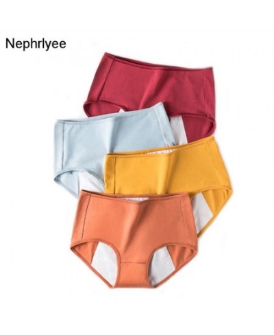 Period Leak Proof Menstrual Cotton Women's Underwear Physiological Panties Solid mid Waist Briefs Breathable Underpants $8.64...