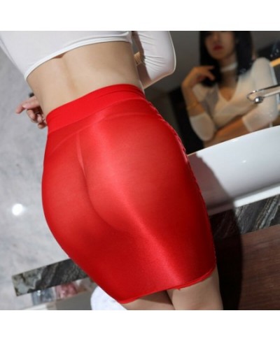 Women Sexy Transparent Mini Skirt High Waisted Tight Stretchy Bodycon Skirt Clubwear Dance Party Skirts $19.39 - Underwear