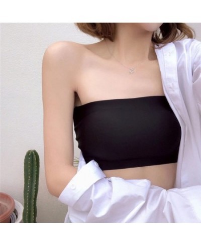 Seamless Tube Tops Women Strapless Padded Bra Bandeau Tube Top Women Intimates Soft Push Up Sexy Lingerie $12.93 - Underwear