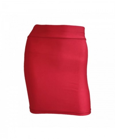 Women Elastic Waistband Skinny Miniskirt Ladies High Waist Solid Color Bodycon Skirt Casual $17.36 - Skirts