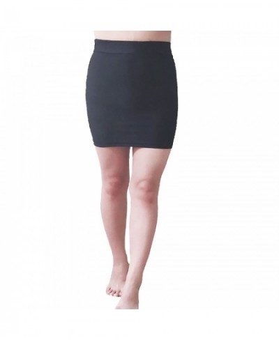 Women Elastic Waistband Skinny Miniskirt Ladies High Waist Solid Color Bodycon Skirt Casual $17.36 - Skirts