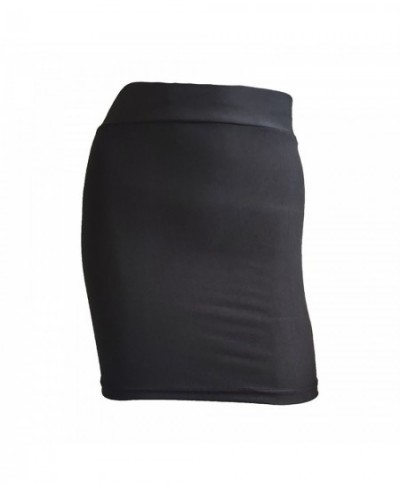 Women Elastic Waistband Skinny Miniskirt Ladies High Waist Solid Color Bodycon Skirt Casual $17.36 - Skirts