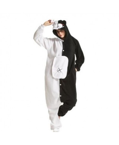 Monokuma Unicorn Kigurumi Pajama Adult Onesie Anime Bear Jumpsuit Black White Animal Pajamas Women Halloween Party Suit Overa...