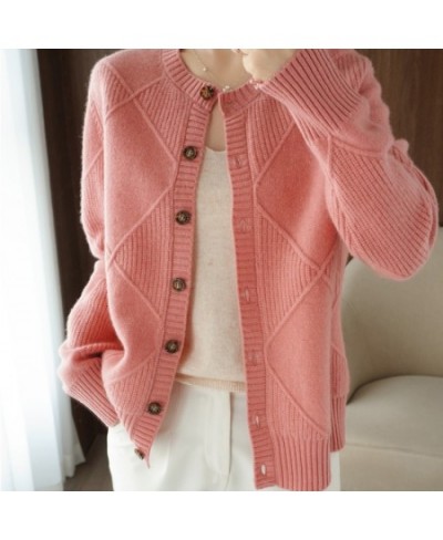 Women Sweaters Autumn Winter Thick Long Sleeve Cardigan Solid Knitted Tops Loose Outerwear Spring O-neck Cardigan 2023 $48.00...