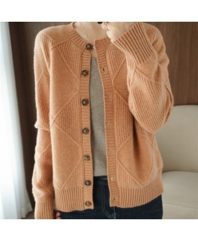 Women Sweaters Autumn Winter Thick Long Sleeve Cardigan Solid Knitted Tops Loose Outerwear Spring O-neck Cardigan 2023 $48.00...