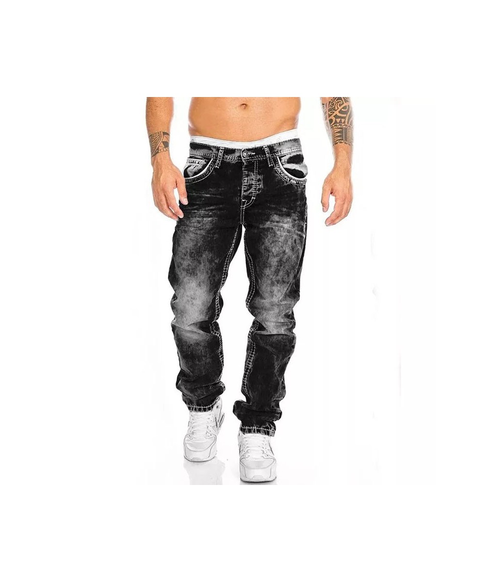 Fashion Classic Men's Jeans Blue Black Premium Loose Wide Leg Pants Business Casual Brand Men Pants Workwear Men Straight Jea...