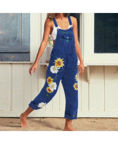 2023 Summer New Y2K Vintage Streetwear Trousers Casual Denim Pants Overalls For Women Clothes Cargo Jeans jumpsuit With Print...