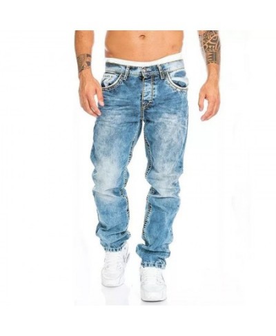 Fashion Classic Men's Jeans Blue Black Premium Loose Wide Leg Pants Business Casual Brand Men Pants Workwear Men Straight Jea...