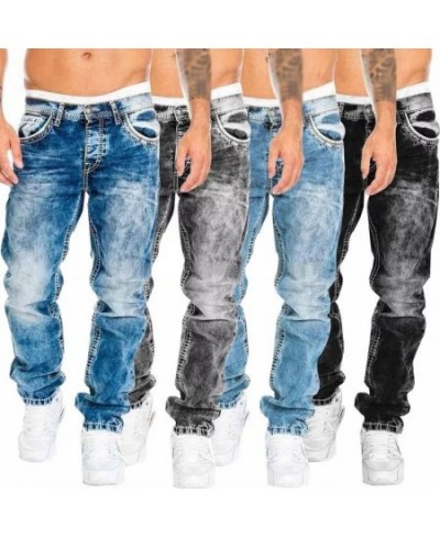 Fashion Classic Men's Jeans Blue Black Premium Loose Wide Leg Pants Business Casual Brand Men Pants Workwear Men Straight Jea...