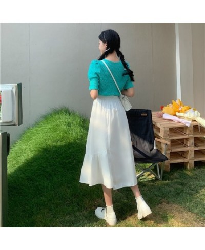 Woman Skirts Temperament Drawstring Irregular Skirt Female Summer New Style Korean Style High Waist Slim Mid-length Skirt $37...