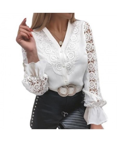 Long Sleeve Tops Button Mesh Crochet Lace Blouse Women Style Material Decoration Origin Gender Season Age Pattern Type Collar...