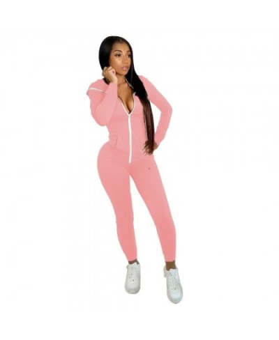 Women Solid Sporty Jumpsuit Ladies Full Length Overalls Fall Style Sexy One Piece Bodysuit Rompers $37.05 - Jumpsuits