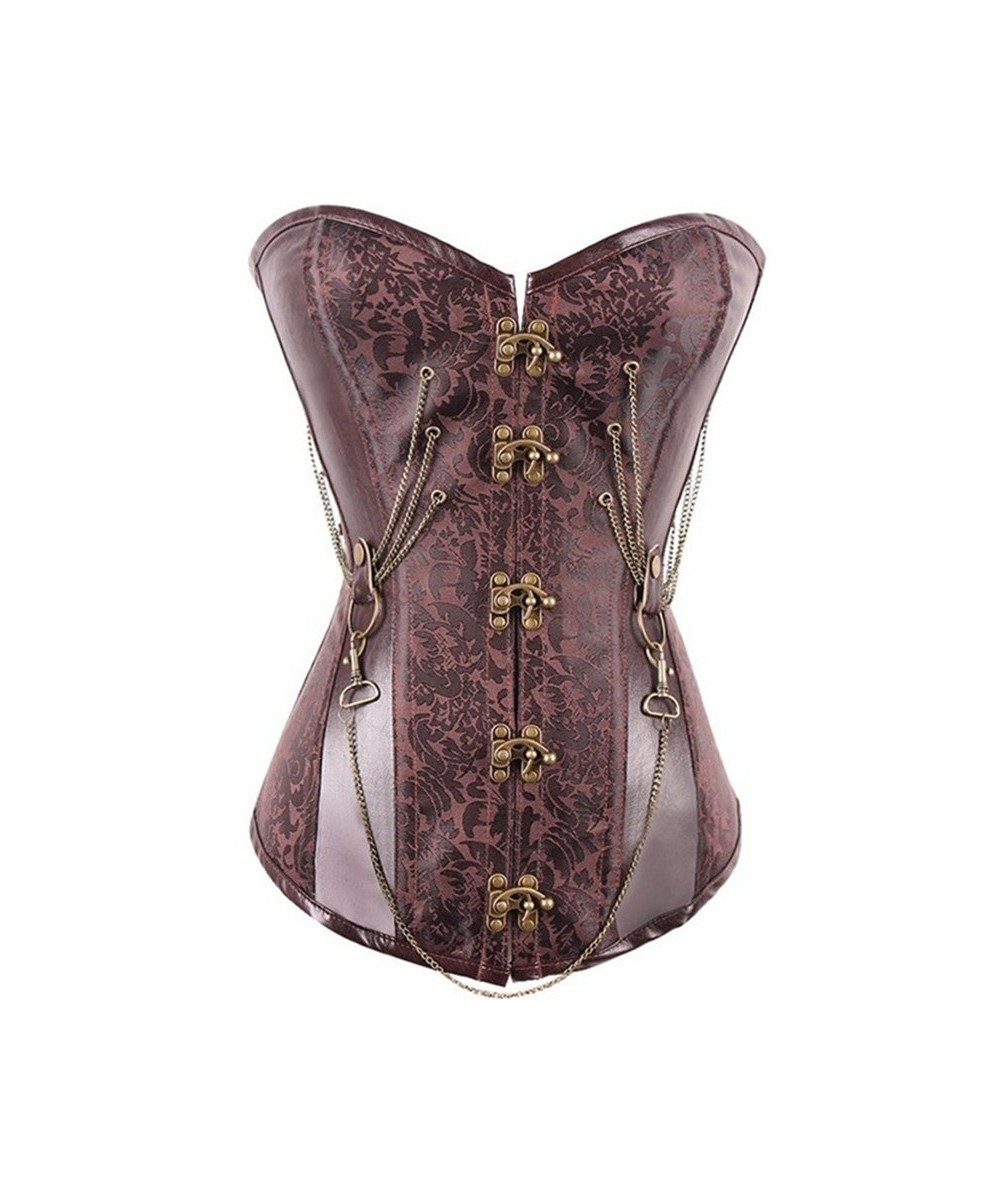 Corset Top Shoulder Strap Corselet Black Zipper Buckled Bustier Waist Trainer Vest Corset Overbust Women Steampunk $61.63 - U...