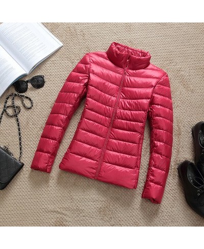 Autumn Winter Women Ultralight Thin Down Jacket 90% White Duck Down Hooded Jackets Warm Coat Parka Female Portable Outwear $3...