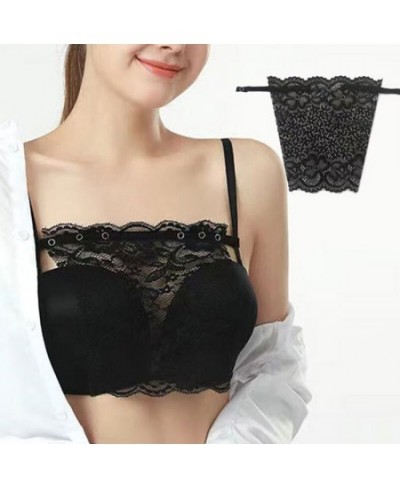 Women Summer Clip-On Floral Leaves Lace Mock Camisole Bra Insert Cleavage Cover Overlay Panel Vest Wrapped Chest Bandeau $12....