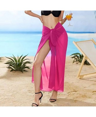 Women Chiffon Swimwear Bikini Cover-Ups Wrap Skirts Summer Beach Sexy Black White Scarf Shawl Sarong Pareo Swimming Vacation ...