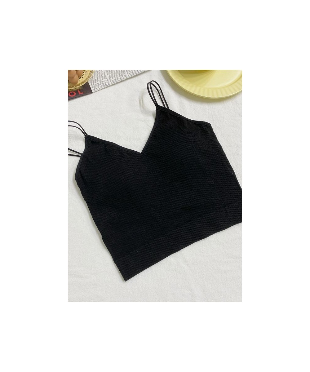 Plain Strapy Camis Knitted Tops For Women 2022 Tops Women Cotton Strapy Basic Camis Cute Casual Tops $16.78 - Tops & Tees