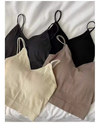 Plain Strapy Camis Knitted Tops For Women 2022 Tops Women Cotton Strapy Basic Camis Cute Casual Tops $16.78 - Tops & Tees