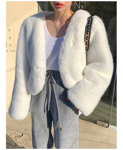 Winter Coat for Women 2022 Faux Fur Coat Short Thickened Fashion Fur Jacket Top Fur Coat Women Winter Jacke $60.71 - Jackets ...