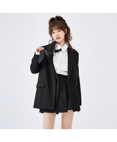 Suit Jacket Women Loose Design Sense Spring 2022 New Black Casual Suit Chic Small Trendy $83.68 - Suits & Sets