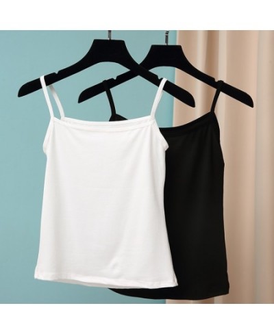 Summer Sexy Cotton Camisoles Women Crop Top Sleeveless Shirt Sexy Slim Lady Bralette Padded Tops Strap Skinny Vest Camisole $...