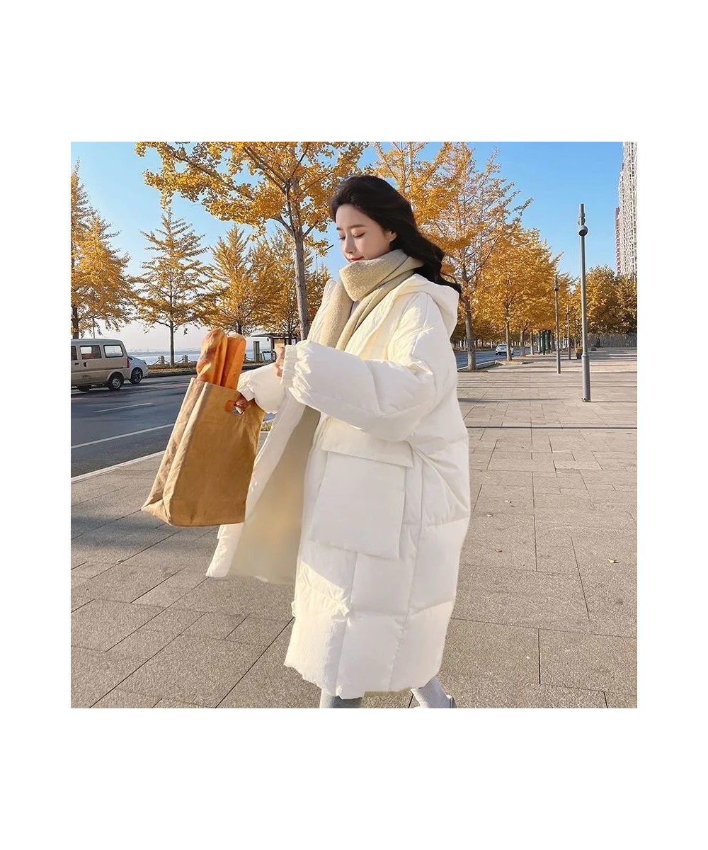 Oversize Techwear Korean Long Hooded Jacket Vintage Y2k Winter Women Heavy Coats Street Casual Solid Warm Female Clothes Park...